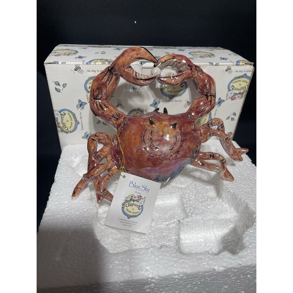 “Retired 2000 Heather Goldminc Blue Sky Clayworks Crab Wall Hanger NIB”